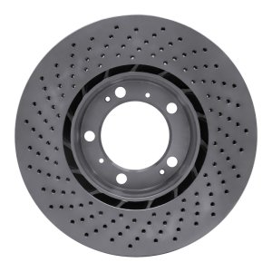 Porsche 911 Brake Rotor (1) - Right Front - R1 Concepts - Drilled GeoSPEC Coated - `98-`12